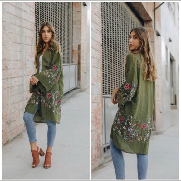 Floral Embroidered Kimono - Picture 5 of 8